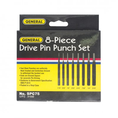 DRIVE PIN PUNCH SET 4"  SPC-75 GENERAL